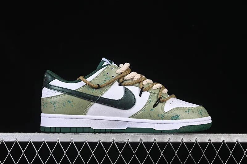 All categories Nk SB Dunk Series Nk SB Dunk Low High-end customized low-top sneakers Nike SB Dunk Low white and green straps low-top casual sneakers DD1391-100